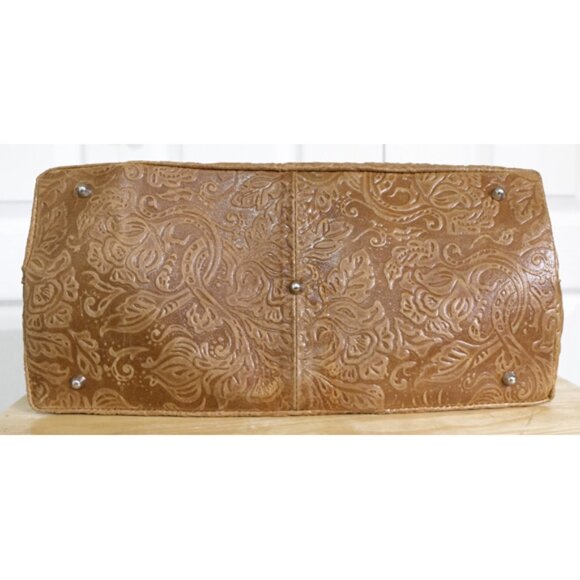 Isadora brown embossed leather convertible purse/crossbody - Picture 6 of 9